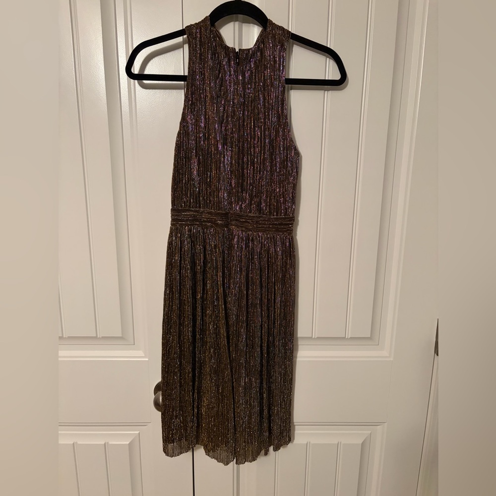 Muse Metallic Bronze and Black Evening Dress
